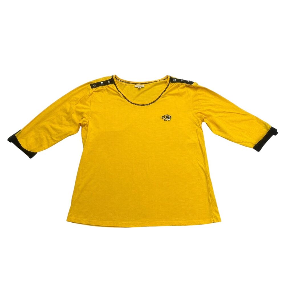 Missouri Tigers Shirt Womens 1X Yellow Black Short Sleeve Mizzou UG Apparel